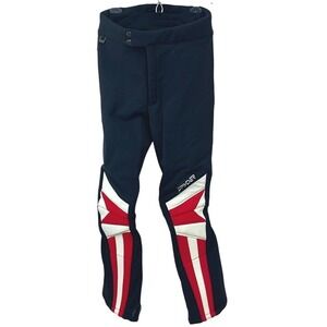 Vintage 80s Mens (30x28) SPYDER Ski Pants Black Red Apres Snow Moto Gorp Padded